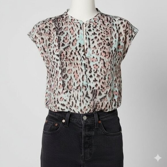 J. Crew Tops - J. Crew Leopard Print Blouse in Pastel Hues